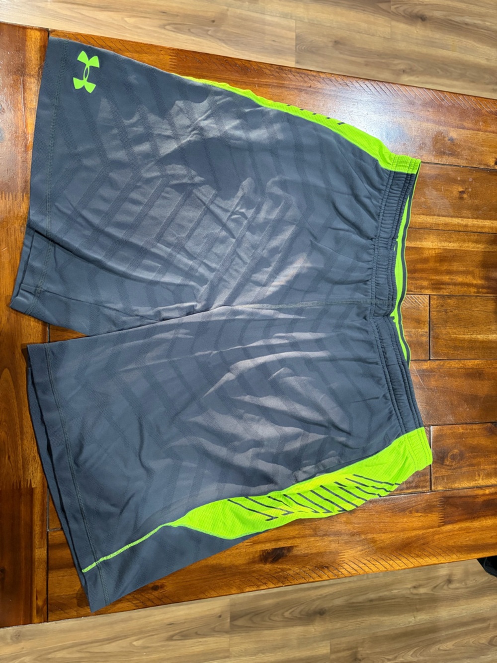 Under Armour grey Shorts with Neon Green Waistband